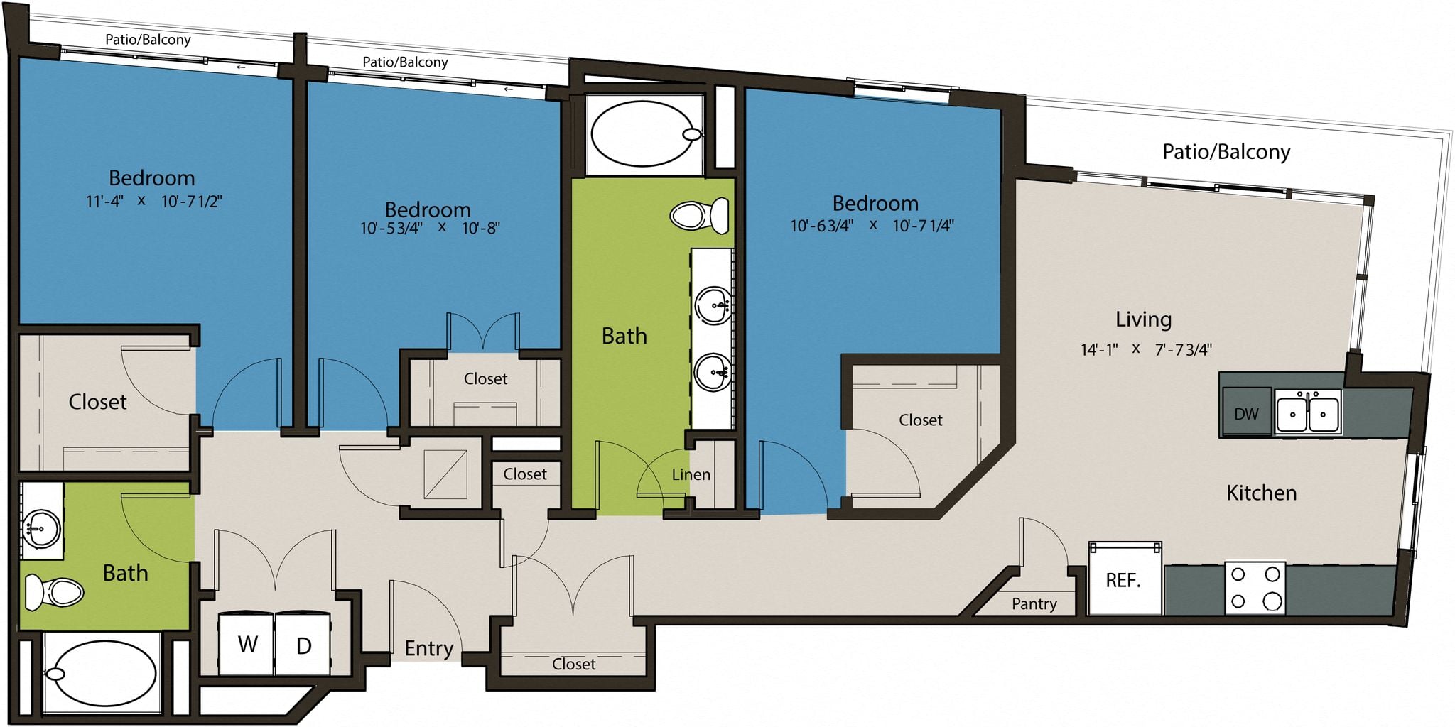 Floor plan layout diagram for 3A